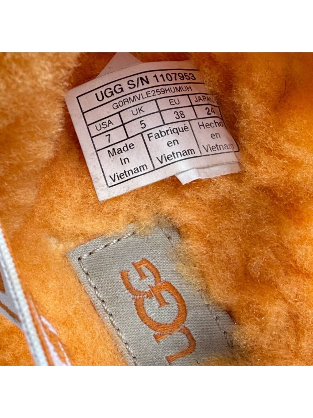 UGG Oh Yeah Slingback Slippers Womens 7 Orange Sheepskin Casual Comfort - Picture 8 of 9